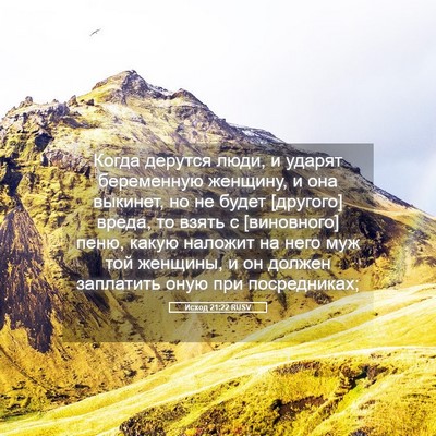 Picture 05 - Исход 21:22 RUSV - Когда дерутся люди, и - Bible Verse Picture