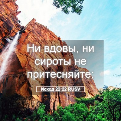 Picture 05 - Исход 22:22 RUSV - Ни вдовы, ни сироты не - Bible Verse Picture