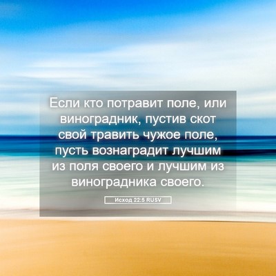 Picture 05 - Исход 22:5 RUSV - Если кто потравит поле, или - Bible Verse Picture