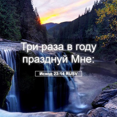 Picture 05 - Исход 23:14 RUSV - Три раза в году празднуй - Bible Verse Picture