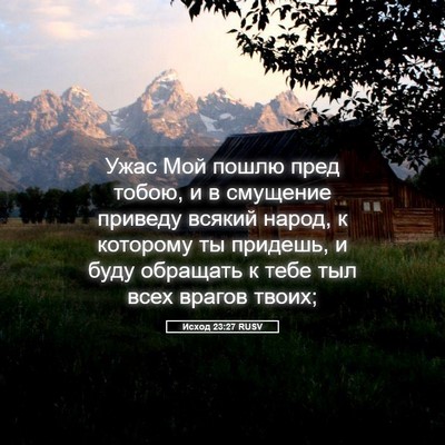 Picture 05 - Исход 23:27 RUSV - Ужас Мой пошлю пред тобою, - Bible Verse Picture