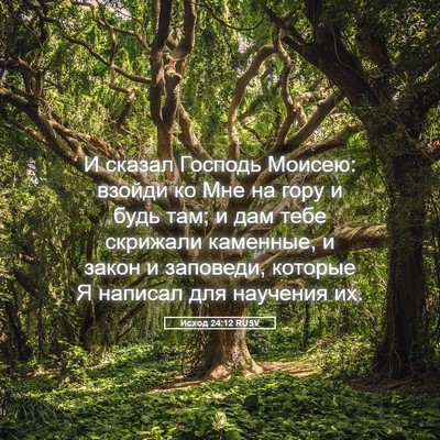 Picture 05 - Исход 24:12 RUSV - И сказал Господь Моисею: - Bible Verse Picture