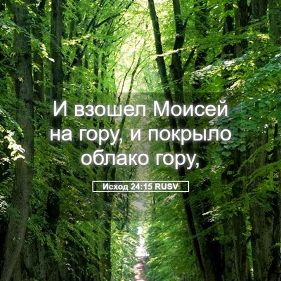 Picture 05 - Исход 24:15 RUSV - И взошел Моисей на гору, и - Bible Verse Picture