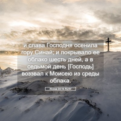 Picture 05 - Исход 24:16 RUSV - и слава Господня осенила - Bible Verse Picture