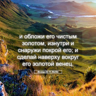 Picture 05 - Исход 25:11 RUSV - и обложи его чистым - Bible Verse Picture