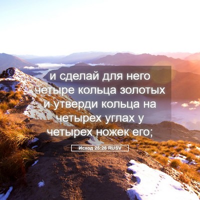 Picture 05 - Исход 25:26 RUSV - и сделай для него четыре - Bible Verse Picture