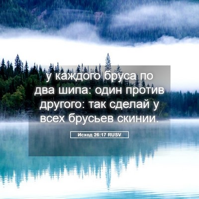 Picture 05 - Исход 26:17 RUSV - у каждого бруса по два - Bible Verse Picture