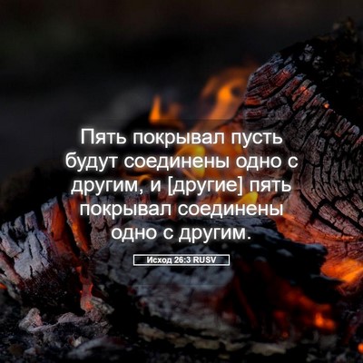 Picture 05 - Исход 26:3 RUSV - Пять покрывал пусть будут - Bible Verse Picture