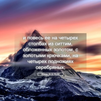 Picture 05 - Исход 26:32 RUSV - и повесь ее на четырех - Bible Verse Picture