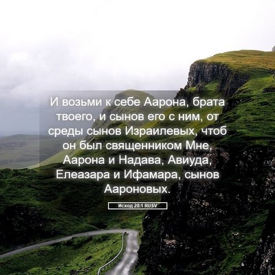 Picture 05 - Исход 28:1 RUSV - И возьми к себе Аарона, - Bible Verse Picture