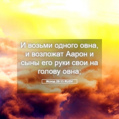 Picture 05 - Исход 29:15 RUSV - И возьми одного овна, и - Bible Verse Picture