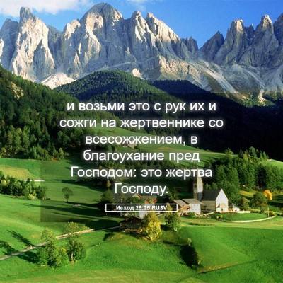 Picture 05 - Исход 29:25 RUSV - и возьми это с рук их и - Bible Verse Picture