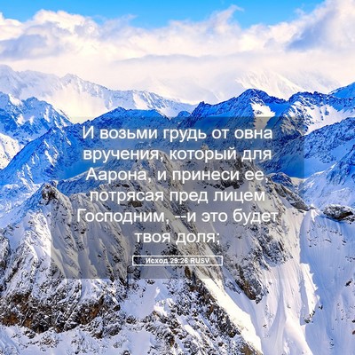 Picture 05 - Исход 29:26 RUSV - И возьми грудь от овна - Bible Verse Picture