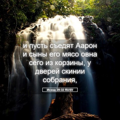 Picture 05 - Исход 29:32 RUSV - и пусть съедят Аарон и сыны - Bible Verse Picture
