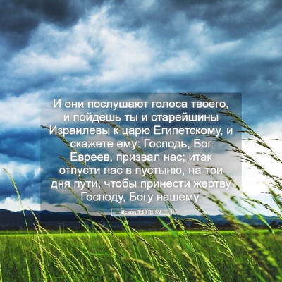 Picture 05 - Исход 3:18 RUSV - И они послушают голоса - Bible Verse Picture