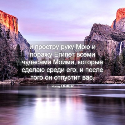 Picture 05 - Исход 3:20 RUSV - и простру руку Мою и поражу - Bible Verse Picture