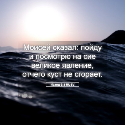 Picture 05 - Исход 3:3 RUSV - Моисей сказал: пойду и - Bible Verse Picture