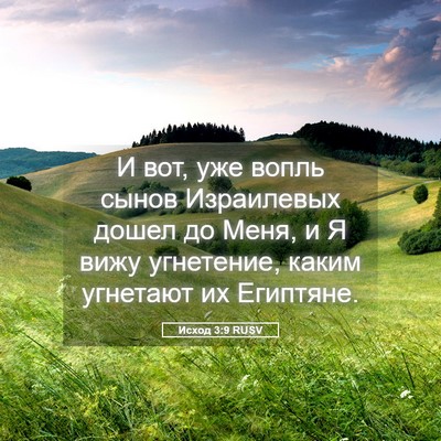 Picture 05 - Исход 3:9 RUSV - И вот, уже вопль сынов - Bible Verse Picture
