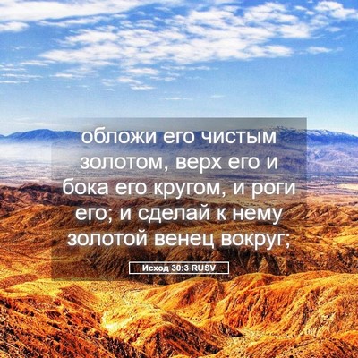 Picture 05 - Исход 30:3 RUSV - обложи его чистым золотом, - Bible Verse Picture