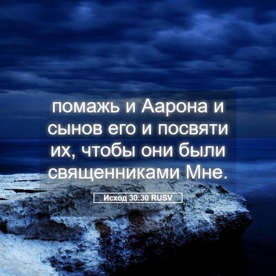Picture 05 - Исход 30:30 RUSV - помажь и Аарона и сынов его - Bible Verse Picture