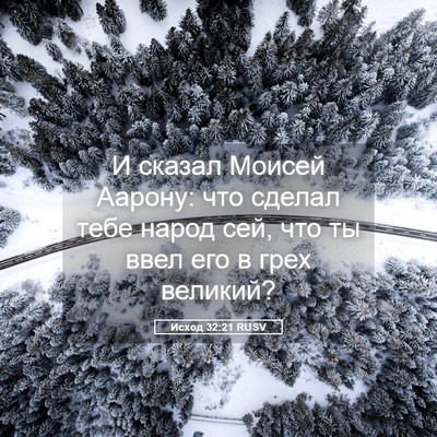 Picture 05 - Исход 32:21 RUSV - И сказал Моисей Аарону: что - Bible Verse Picture