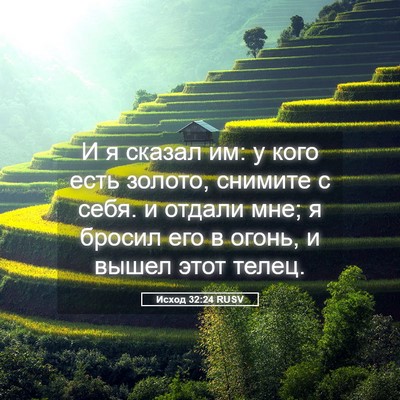 Picture 05 - Исход 32:24 RUSV - И я сказал им: у кого есть - Bible Verse Picture