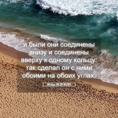 Picture 05 - Исход 36:29 RUSV - и были они соединены внизу - Bible Verse Picture