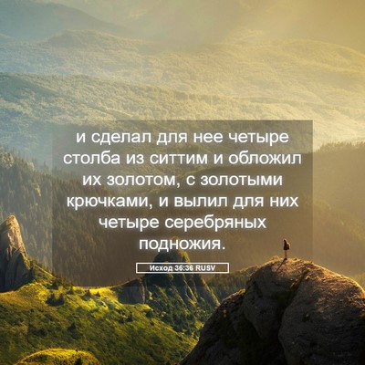 Picture 05 - Исход 36:36 RUSV - и сделал для нее четыре - Bible Verse Picture