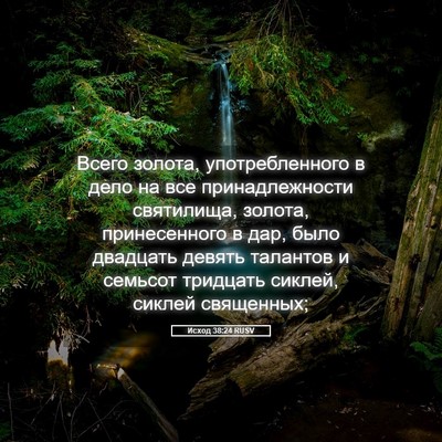 Picture 05 - Исход 38:24 RUSV - Всего золота, - Bible Verse Picture