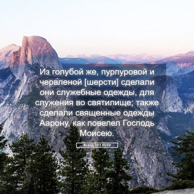 Picture 05 - Исход 39:1 RUSV - Из голубой же, пурпуровой и - Bible Verse Picture