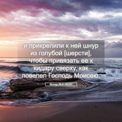 Picture 05 - Исход 39:31 RUSV - и прикрепили к ней шнур из - Bible Verse Picture