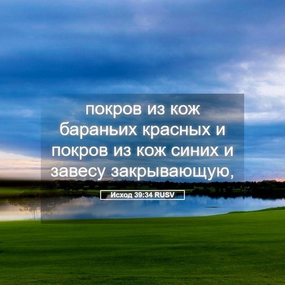 Picture 05 - Исход 39:34 RUSV - покров из кож бараньих - Bible Verse Picture