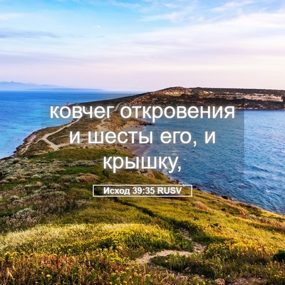 Picture 05 - Исход 39:35 RUSV - ковчег откровения и шесты - Bible Verse Picture
