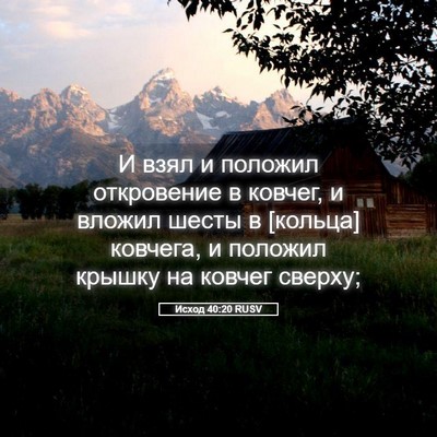 Picture 05 - Исход 40:20 RUSV - И взял и положил - Bible Verse Picture
