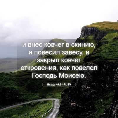Picture 05 - Исход 40:21 RUSV - и внес ковчег в скинию, и - Bible Verse Picture