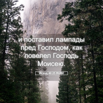 Picture 05 - Исход 40:25 RUSV - и поставил лампады пред - Bible Verse Picture