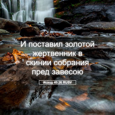 Picture 05 - Исход 40:26 RUSV - И поставил золотой - Bible Verse Picture