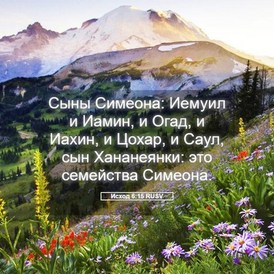 Picture 05 - Исход 6:15 RUSV - Сыны Симеона: Иемуил и - Bible Verse Picture