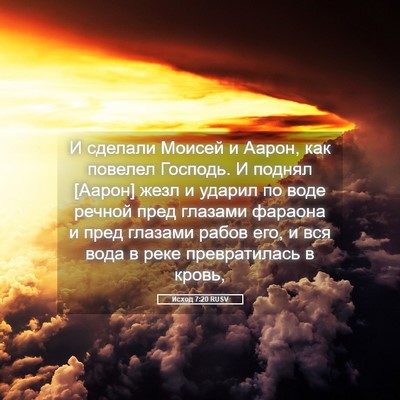 Picture 05 - Исход 7:20 RUSV - И сделали Моисей и Аарон, - Bible Verse Picture