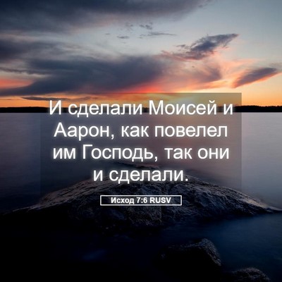 Picture 05 - Исход 7:6 RUSV - И сделали Моисей и Аарон, - Bible Verse Picture