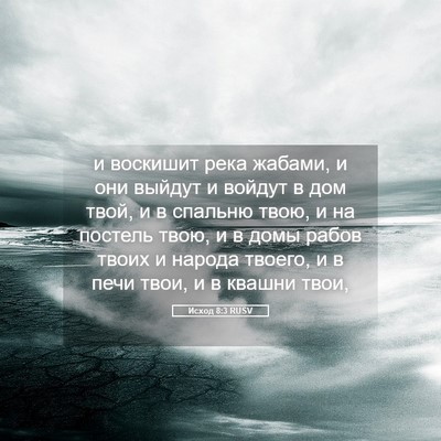 Picture 05 - Исход 8:3 RUSV - и воскишит река жабами, и - Bible Verse Picture