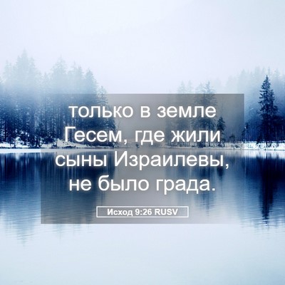 Picture 05 - Исход 9:26 RUSV - только в земле Гесем, где - Bible Verse Picture