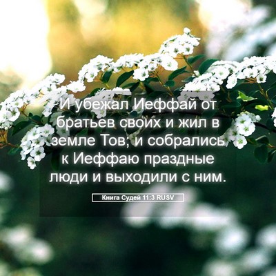 Picture 05 - Книга Судей 11:3 RUSV - И убежал Иеффай от братьев - Bible Verse Picture