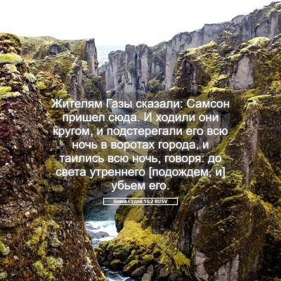 Picture 05 - Книга Судей 16:2 RUSV - Жителям Газы сказали: - Bible Verse Picture