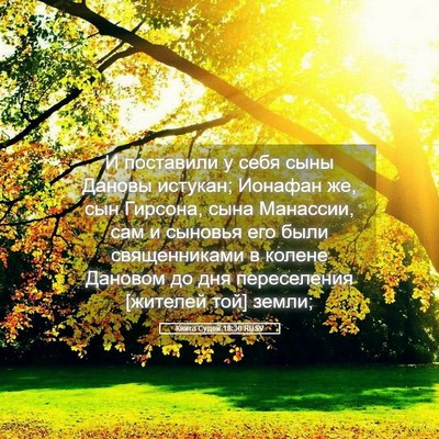 Picture 05 - Книга Судей 18:30 RUSV - И поставили у себя сыны - Bible Verse Picture
