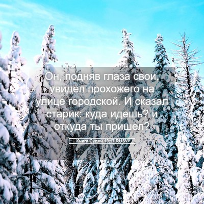 Picture 05 - Книга Судей 19:17 RUSV - Он, подняв глаза свои, - Bible Verse Picture
