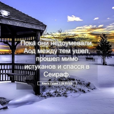 Picture 05 - Книга Судей 3:26 RUSV - Пока они недоумевали, Аод - Bible Verse Picture