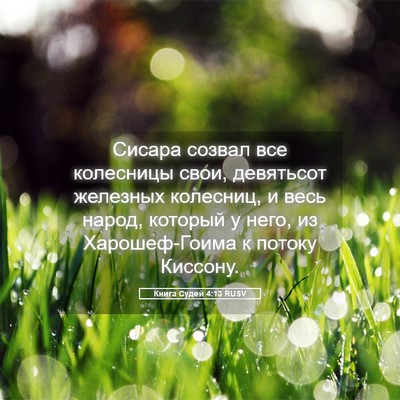 Picture 05 - Книга Судей 4:13 RUSV - Сисара созвал все - Bible Verse Picture