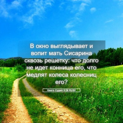 Picture 05 - Книга Судей 5:28 RUSV - В окно выглядывает и вопит - Bible Verse Picture