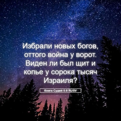 Picture 05 - Книга Судей 5:8 RUSV - Избрали новых богов, - Bible Verse Picture